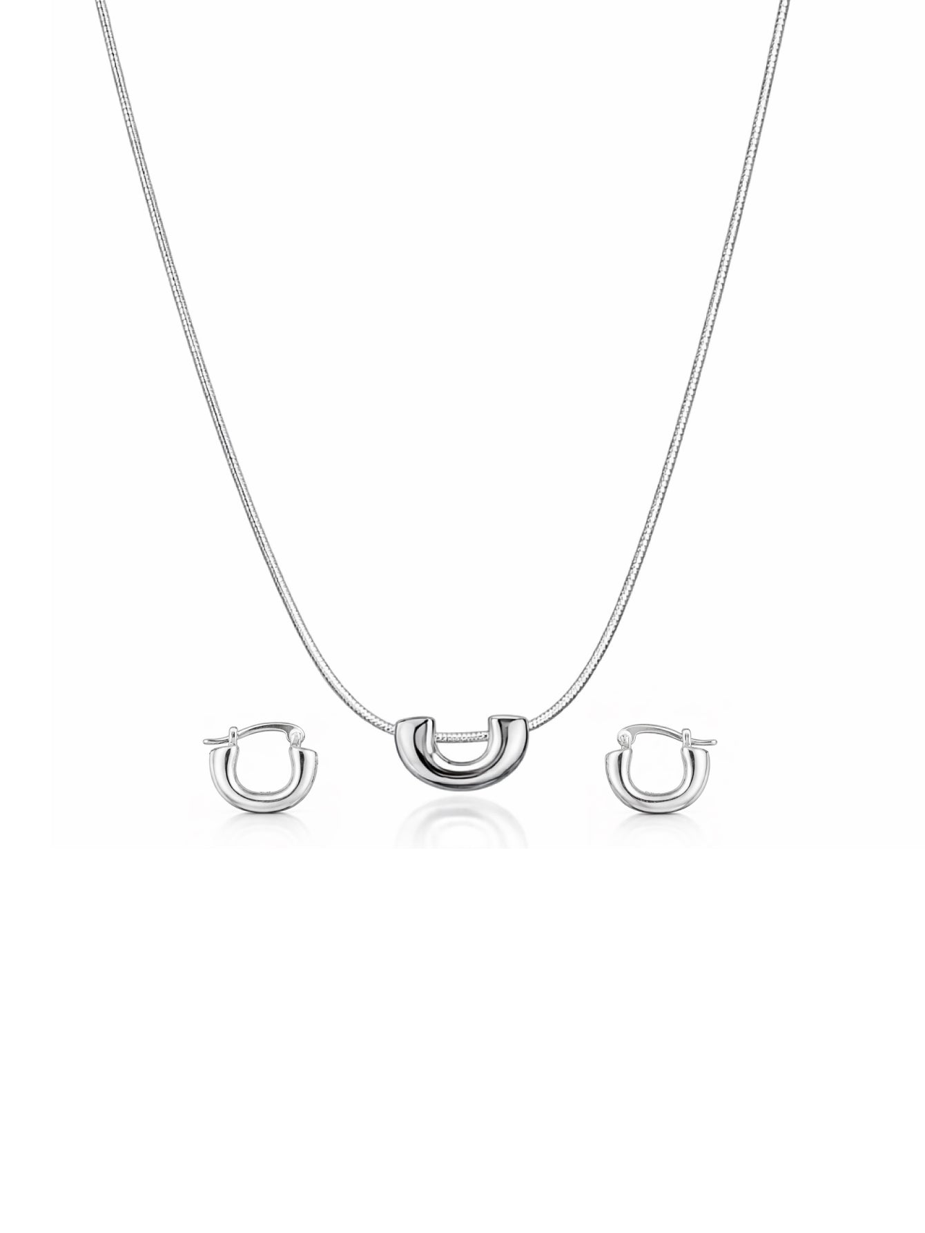 【set】U Shape pierce & necklace