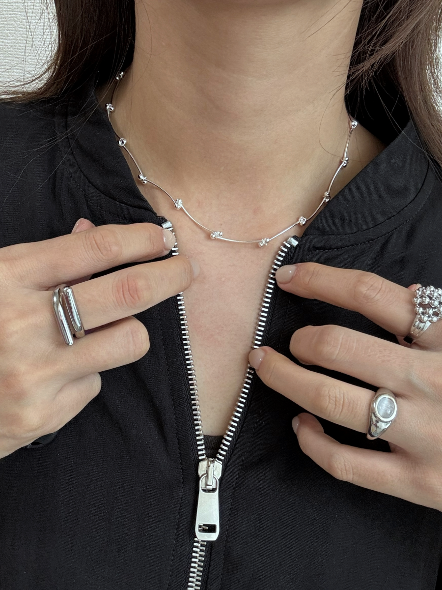 バーメタルリンクネックレス