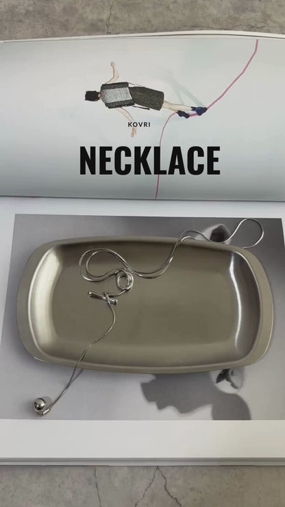 ノットデザインメタルY字ネックレス